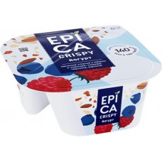 Купить Йогурт EPICA Crispy Мюсли и сушеные ягоды 6,5%, без змж, 138г в Ленте