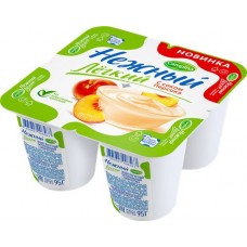 Купить Йогурт НЕЖНЫЙ Легкий с соком персика 0,1%, без змж, 95г в Ленте