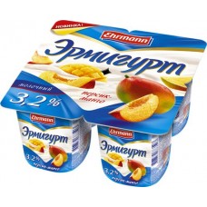 Купить Продукт йогуртный EHRMANN Эрмигурт с персиком и манго 3,2%, без змж, 100г в Ленте