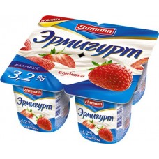 Продукт йогуртный EHRMANN Эрмигурт с клубникой 3,2%, без змж, 100г