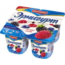 Продукт йогуртный EHRMANN Эрмигурт с лесными ягодами 3,2%, без змж, 100г
