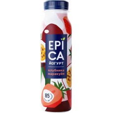 Купить Йогурт питьевой EPICA с клубникой и маракуйей 2,5%, без змж, 260г в Ленте