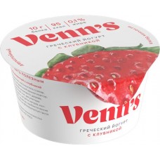 Купить Йогурт VENN'S Греческий с клубникой 0,1%, без змж, 130г в Ленте