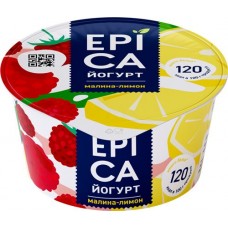 Купить Йогурт EPICA с малиной и лимоном 4,8%, без змж, 130г в Ленте