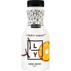 Йогурт LIBERTY с ананасом, личи и кокосом 2%, без змж, 270г