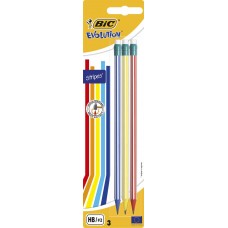 Набор чернографитовых карандашей BIC Evolution Stripes, с ластиком
