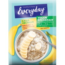 Каша овсяная EVERYDAY Vegan Breakfast Банан, конопляное семя, 35г