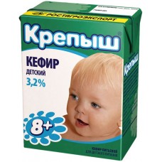 Кефир для детского питания КРЕПЫШ 3,2%, без змж, 204г