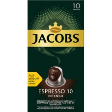 Кофе молотый в капсулах JACOBS Espresso 10 Intenso натуральный жареный, 10кап