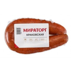 Колбаса полукопченая МИРАТОРГ Краковская, натуральная оболочка, 430г