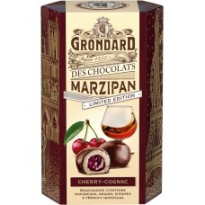 Конфеты GRONDARD Марципановые с вишневой начинкой и коньяком, 140г