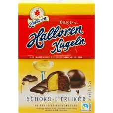 Конфеты шоколадные HALLOREN Kugeln с начинкой из крема и какао, с яичным ликером в темном шоколаде, 125г