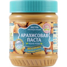 Паста арахисовая АЗБУКА ПРОДУКТОВ Экстра, с кусочками арахиса без сахара, 340г