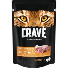 Корм консервированный для взрослых кошек CRAVE Индейка, 70г