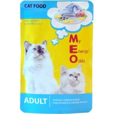 Корм консервированный для взрослых кошек MEO Тунец и сардина в желе, 80г