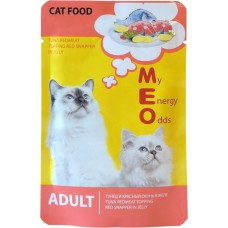 Корм консервированный для взрослых кошек MEO Тунец и красный окунь в желе, 80г