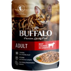 Корм влажный для кошек MR.BUFFALO Adult Говядина в соусе, 85г