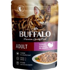 Купить Корм влажный для кошек MR.BUFFALO Adult Sensitive Индейка в соусе, 85г в Ленте