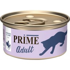 Купить Корм консервированный для кошек PRIME Паштет Курица и ягненок, 75г в Ленте
