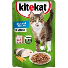 Купить Корм консервированный для кошек KITEKAT с сочными кусочками рыбы в соусе, 85г в Ленте