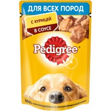 Корм консервированный для взрослых собак PEDIGREE с курицей в соусе, для всех пород, 85г