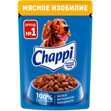 Корм консервированный для взрослых собак CHAPPI Сытный мясной обед Мясное изобилие, для всех пород, 85г