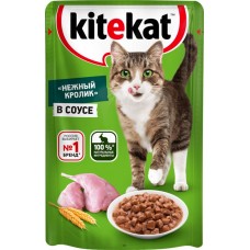 Купить Корм консервированный для взрослых кошек KITEKAT Кролик в соусе, 85г в Ленте