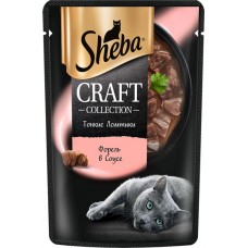 Корм консервированный для взрослых кошек SHEBA Craft Тонкие ломтики Форель в соусе, 75г