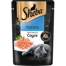 Купить Корм консервированный для взрослых кошек SHEBA ломтики в соусе с лососем, 75г в Ленте