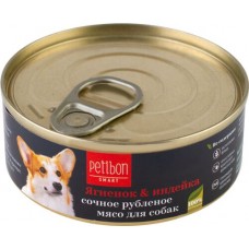 Корм консервированный для взрослых собак PETIBON Smart рубленое мясо с ягненком и индейкой, 100г