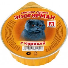 Корм консервированный для взрослых кошек ЗООГУРМАН Суфле с курицей, 100г