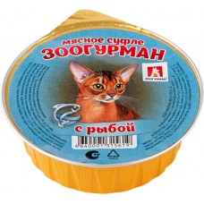Корм консервированный для взрослых кошек ЗООГУРМАН Суфле с рыбой, 100г