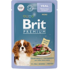 Купить Корм консервированный для взрослых собак BRIT Premium Телятина с зеленым горошком в соусе, 85г в Ленте