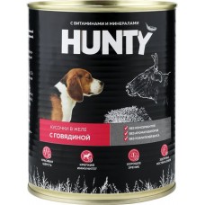 Купить Корм консервированный для собак HUNTY сочные кусочки в желе с говядиной, 850г в Ленте