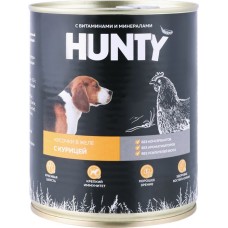 Корм консервированный для собак HUNTY Сочные кусочки в желе с курицей, 850г