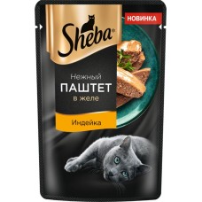 Купить Корм консервированный для кошек SHEBA Нежный паштет в желе Индейка, 75г в Ленте