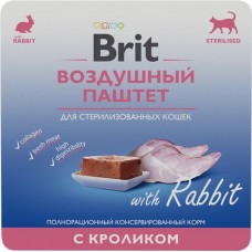 Корм консервированный для кошек BRIT Воздушный паштет Кролик, для стерилизованных, 100г