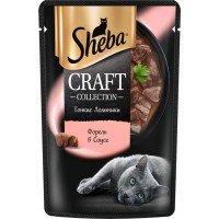Корм консервированный для взрослых кошек SHEBA Craft Тонкие ломтики Форель в соусе, 75г
