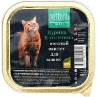 Корм консервированный для взрослых кошек PETIBON Паштет с курицей и телятиной, 100г
