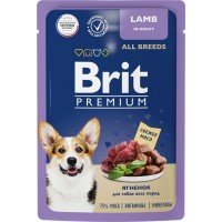 Корм консервированный для взрослых собак BRIT Premium Ягненок в соусе, 85г