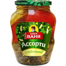Ассорти овощное ДЯДЯ ВАНЯ Огурцы, томаты и кабачки, 680г