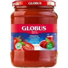 Купить Томаты GLOBUS в томатном соке с базиликом, 720мл в Ленте