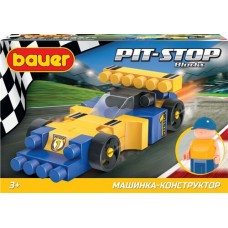 Купить Конструктор BAUER Pit Stop Гоночная машина, синяя, желтая Арт. 814 в Ленте