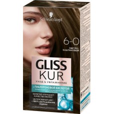 Краска для волос GLISS KUR 6–0 Светло-каштановый, 165мл