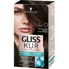 Купить Краска для волос GLISS KUR 4–0 Темно-каштановый, 165мл в Ленте