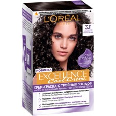 Крем-краска для волос L'OREAL Excellence Cool Creme 3.11 Ультрапепельный темно-каштановый, стойкая, 268мл