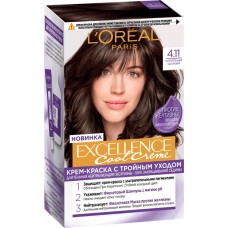 Крем-краска для волос L'OREAL Excellence Cool Creme 4.11 Ультрапепельный каштановый, стойкая, 268мл