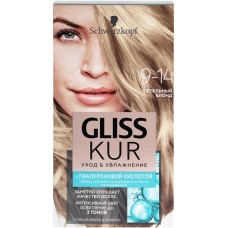 Купить Краска для волос GLISS KUR Уход&Увлажнение 9–14 Пепельный блонд, 132,5мл в Ленте