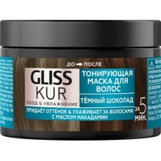Маска тонирующая для волос GLISS KUR 2в1 Темный шоколад, 150мл