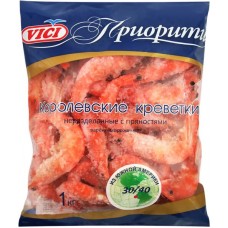 Креветки Королевские варено-мороженые VICI в панцире 30/40, с
пряностями, 1000г